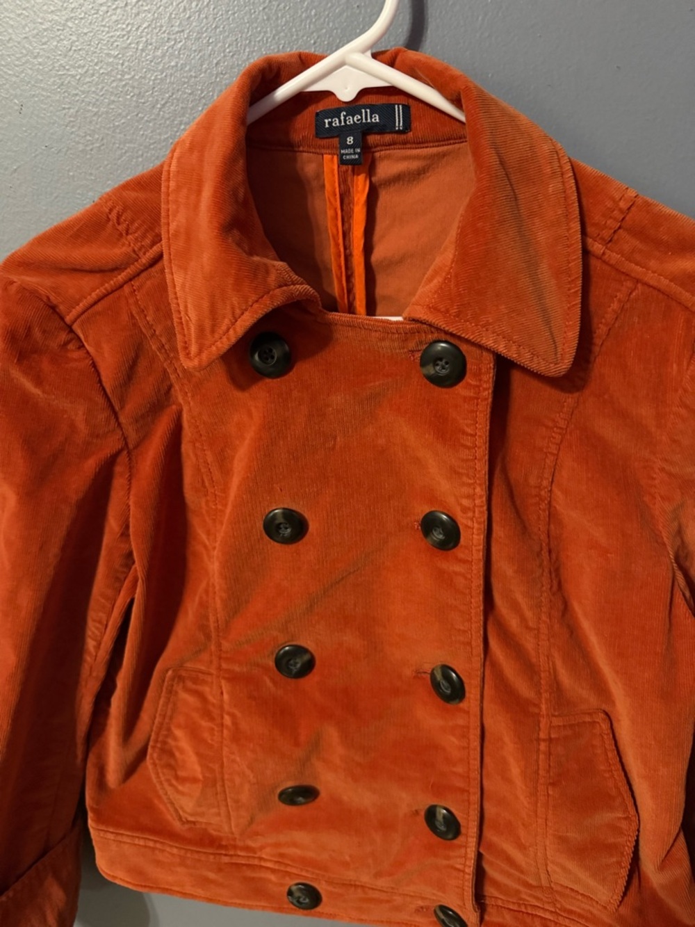Raffaella Women's Double-Breasted Corduroy Jacket - Orange - Picture 3 of 3